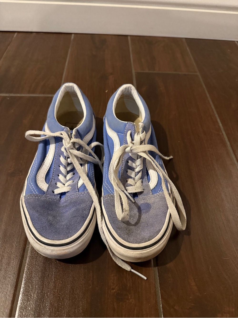 Vans Low-Top Sneakers in Light Blue and White